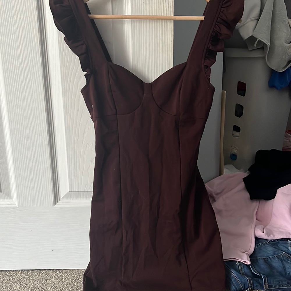 eggplant vici fitted dress